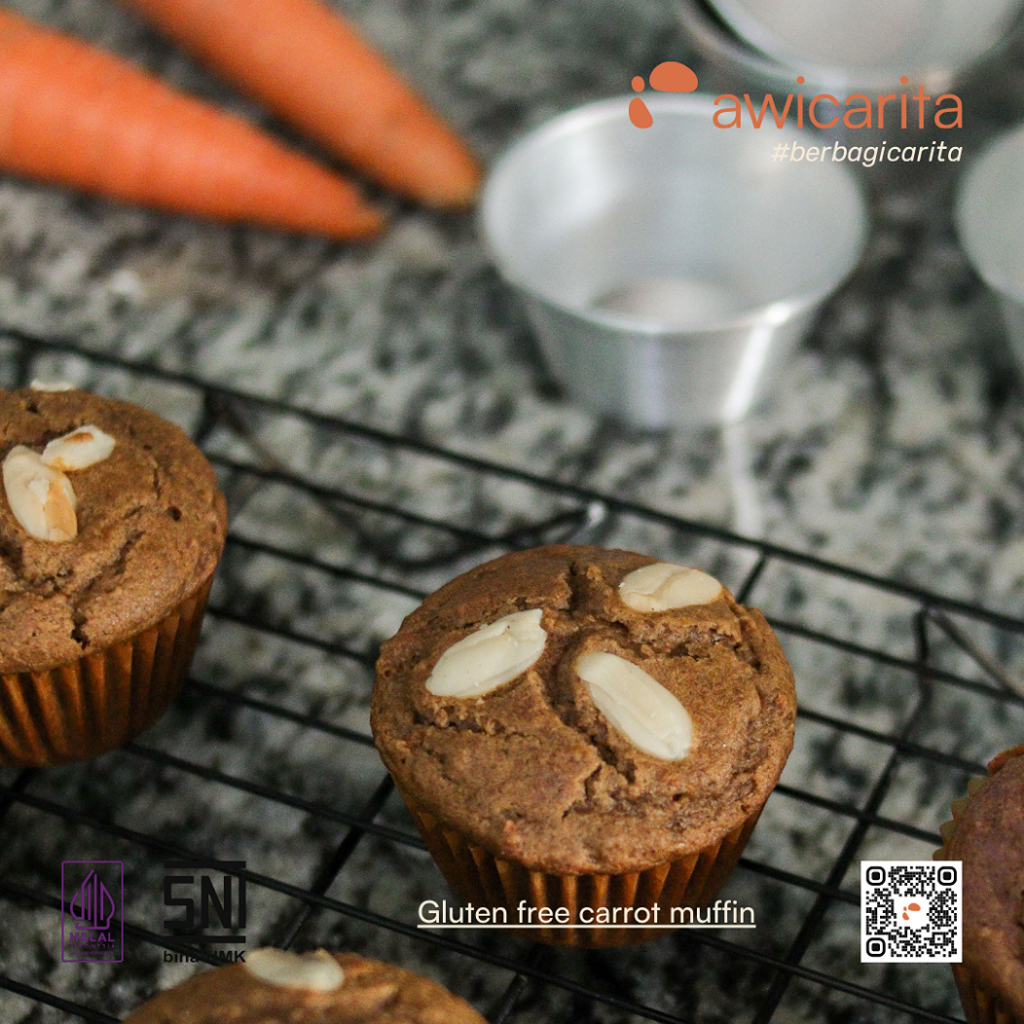 

Awicarita Gluten-Free Carrot Muffin - kemasan boks isi 1/2 lusin