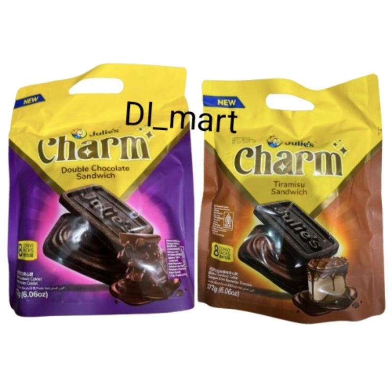 

Julies Charm Double Chocolate Julies Charm Tiramisu 172gr /Biskuit Julies Coklat
