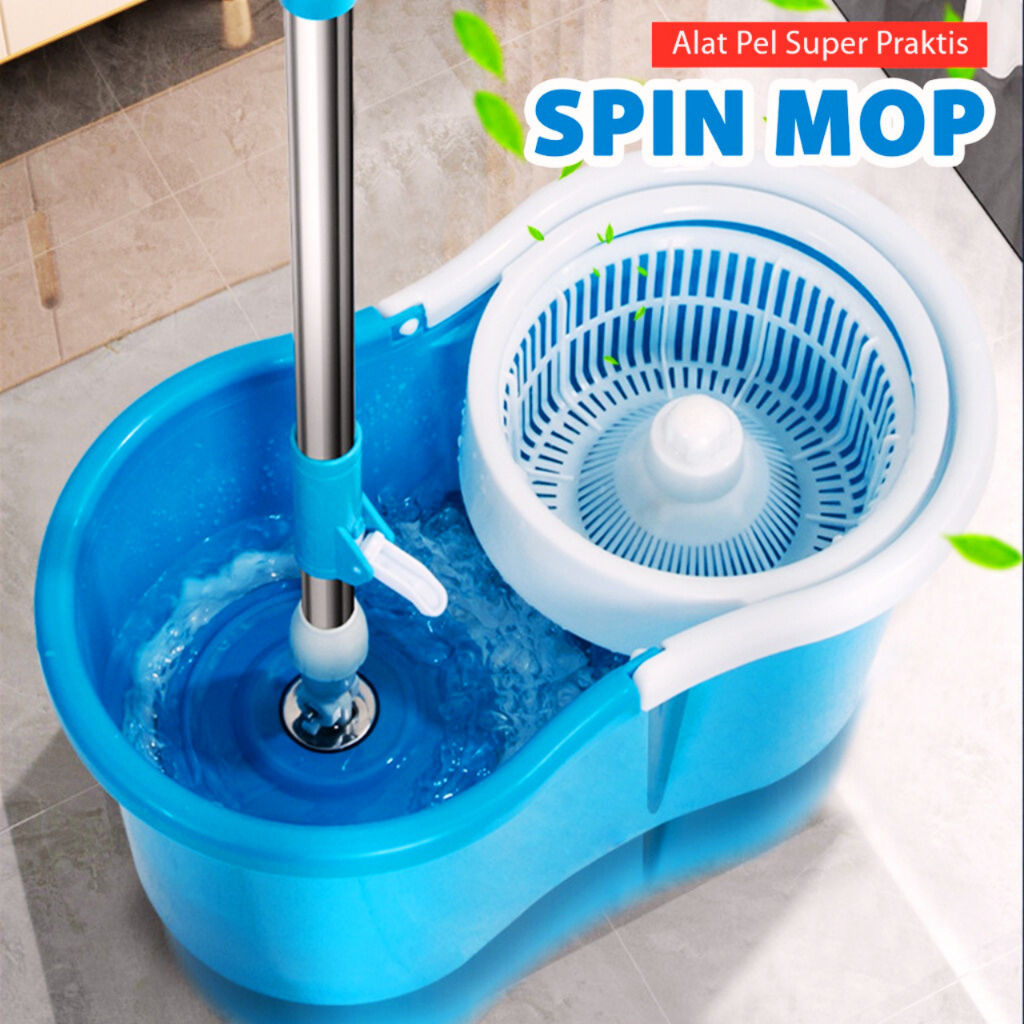 Cece_fancyitems - Spin Mop 360 Rotate Alat Pel Pembersih Lantai Super Rotary Pelan Praktis Alat Pel 