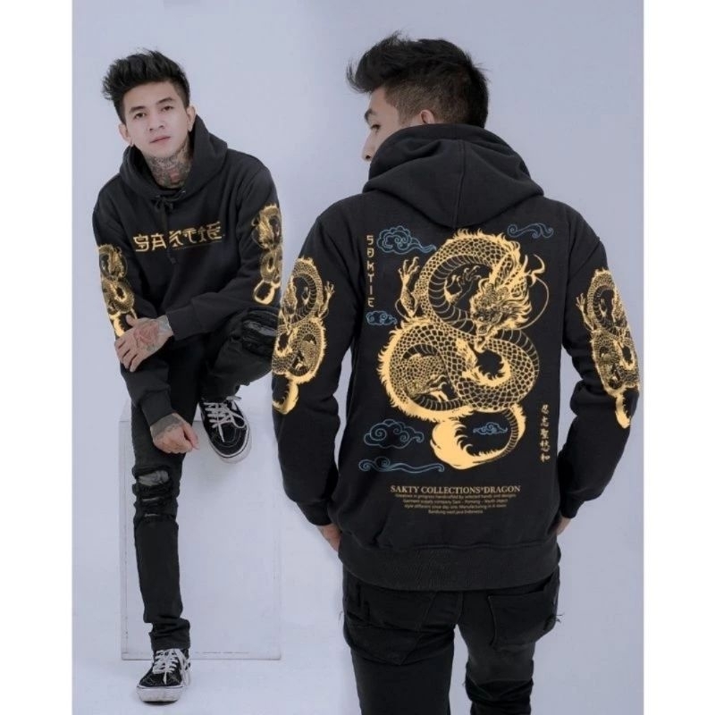 HOODIE DRAGON SERIES SABLON DTF PRIA WANITA JAKET TREND HOODIE 2025