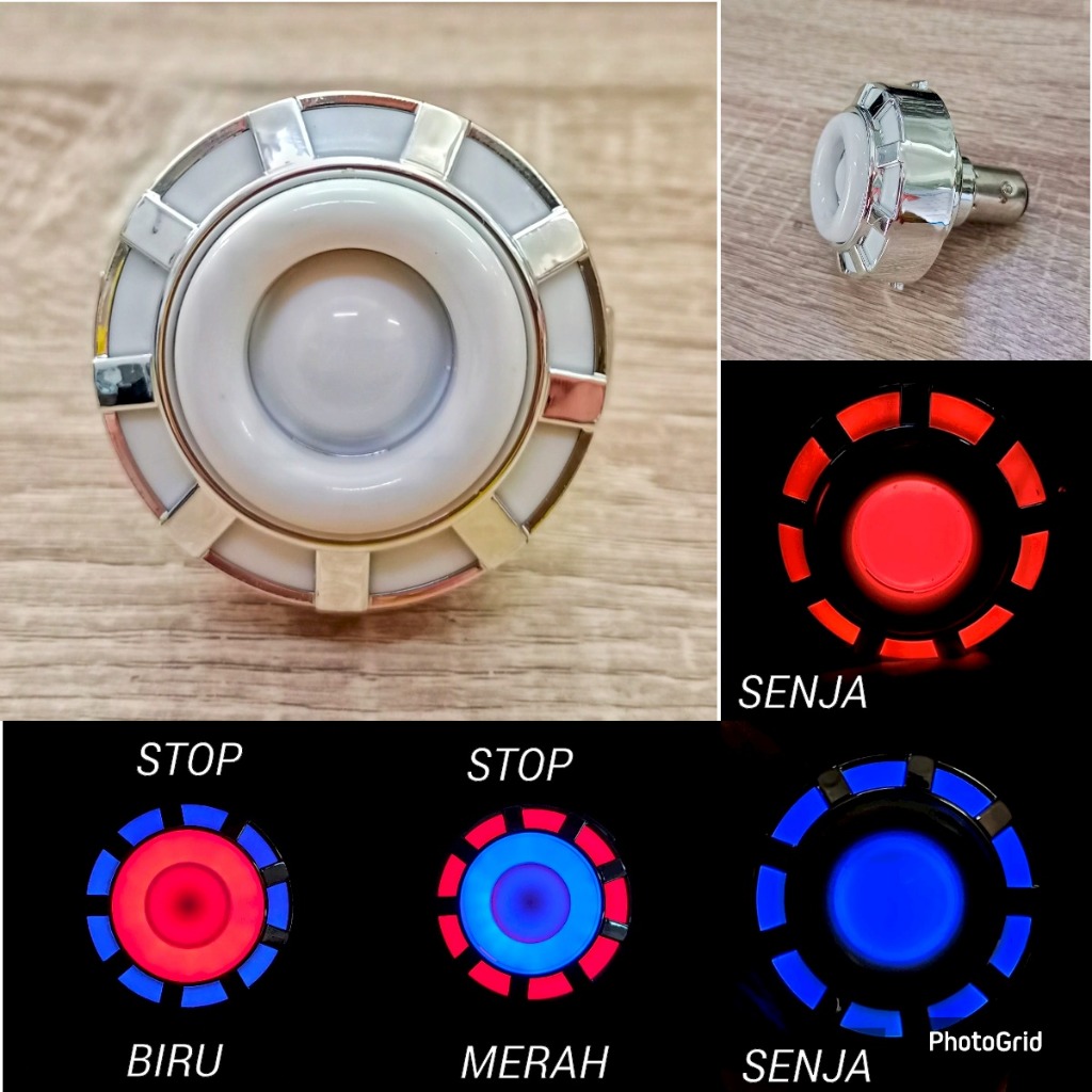 Lampu Rem Belakang Stop Proji Mini Arus DC Universal Motor Bebek Matic Sport model bulat