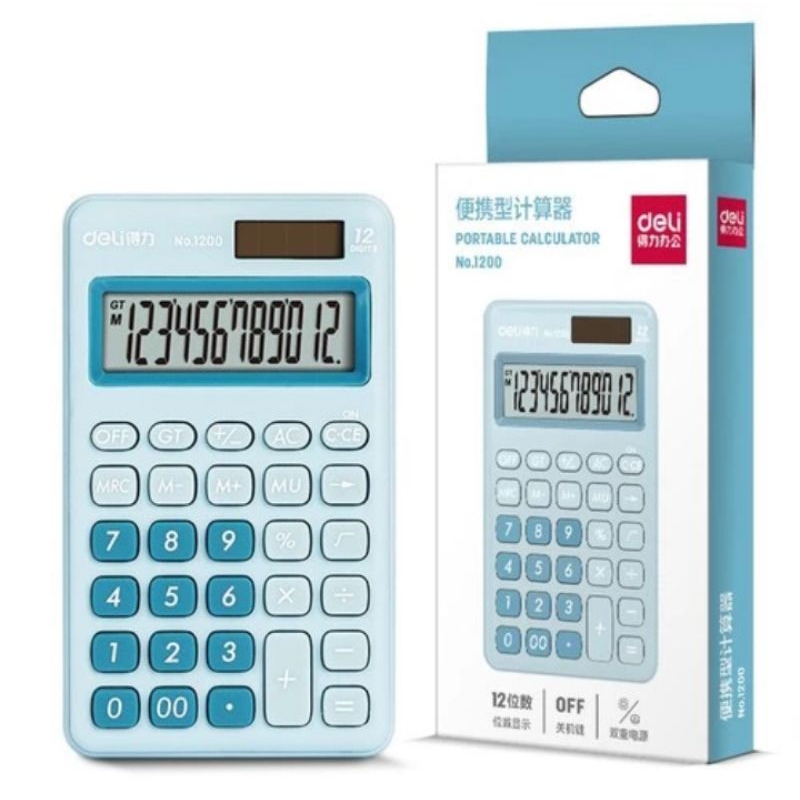 

DELI MINI DESKCOP CALCULATOR /KALKULATOR MINI PORTABEL SOLAR -PUTIh