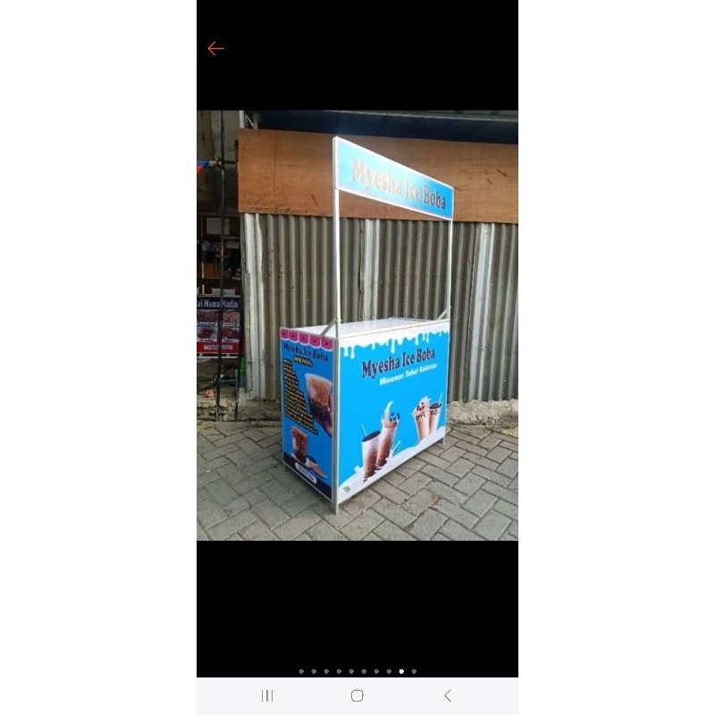 Gerobak Lipat Booth Portable Lipat Rombong dan Meja Disk