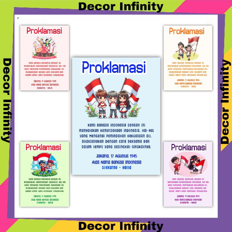 Poster dinding PROKLAMASI poster dinding sekolah edukasi belajar siswa