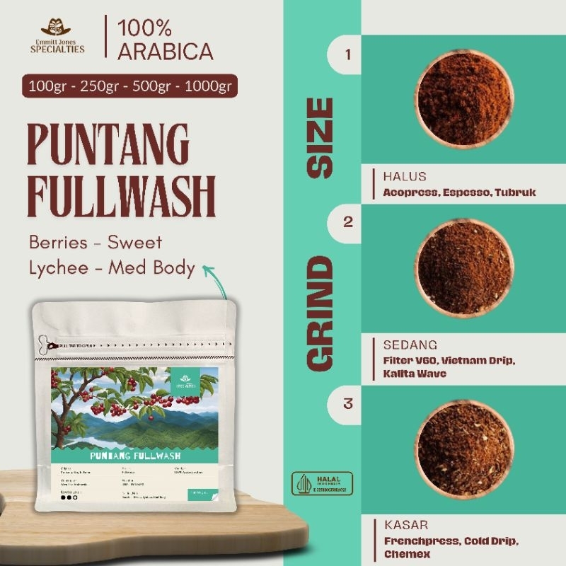 

Puntang Fullwash| Biji Kopi Bubuk Arabica Coffee Bean Grade 1 (100gr-250gr- 500gr)