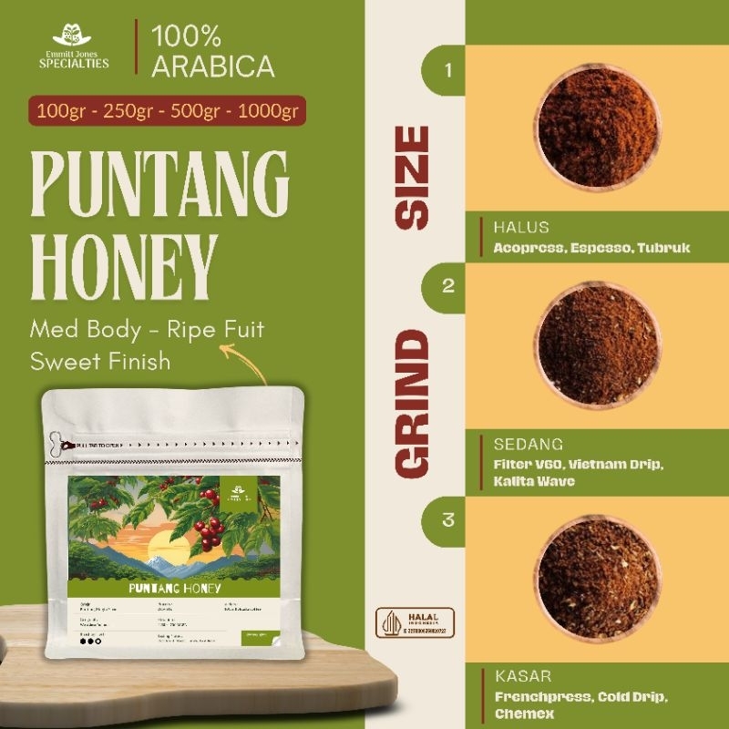 

Puntang Honey | Biji Kopi Bubuk Arabica Coffee Bean Grade 1 (100gr-250gr- 500gr)