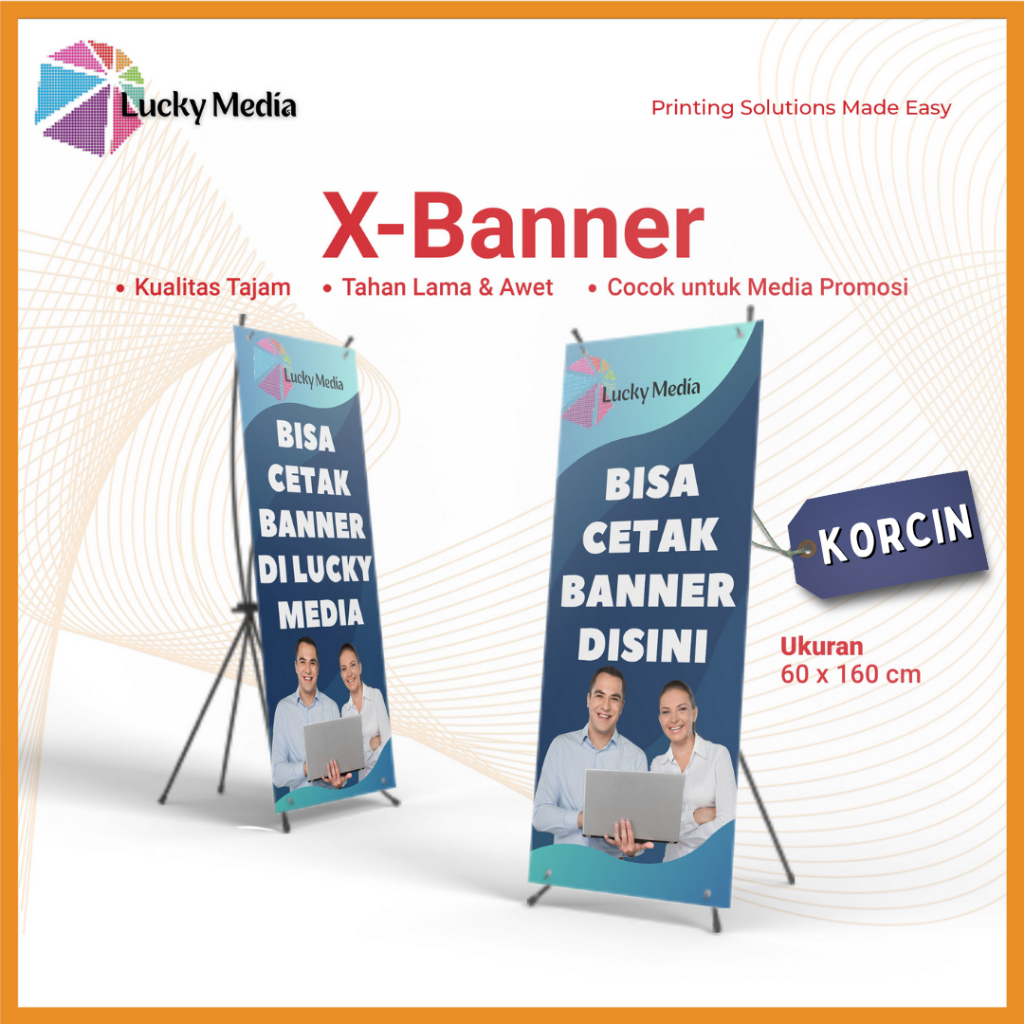 

X Banner + Cetak Korcin Wisuda Ulang Tahun Custom X-Banner Korea Cina 60x160cm Cetak Spanduk Sempro Usaha Stand Poster