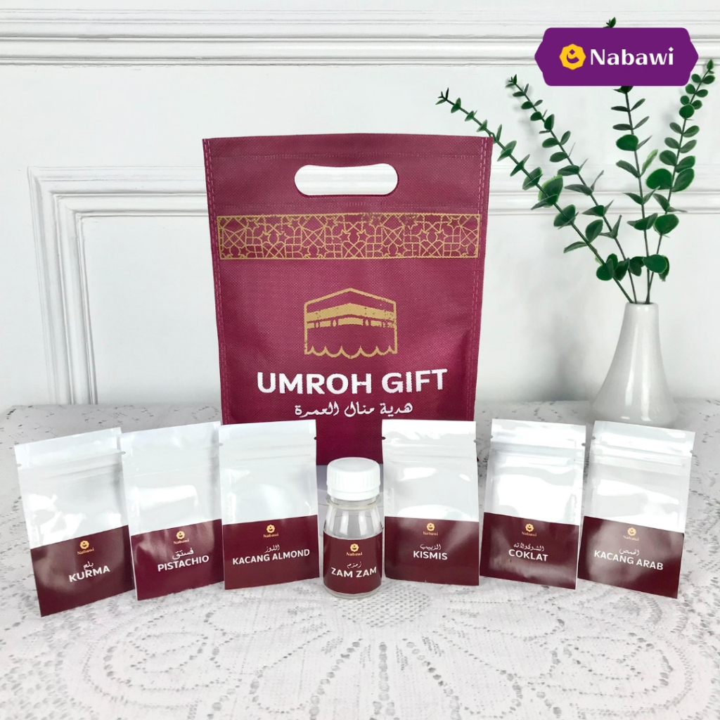 

Kemasan Paket Oleh Oleh Haji Umroh Baitullah Blessing Gift Tas Souvenir Haji Umroh Bahan Spunbond Nabawi Bandung