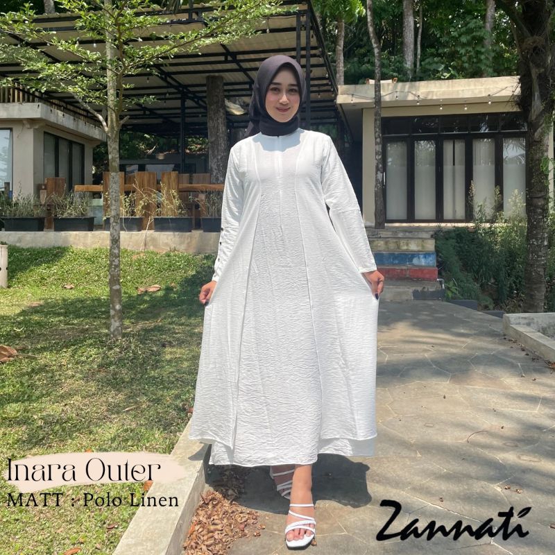 Gamis Putih Dewasa Dress Outer