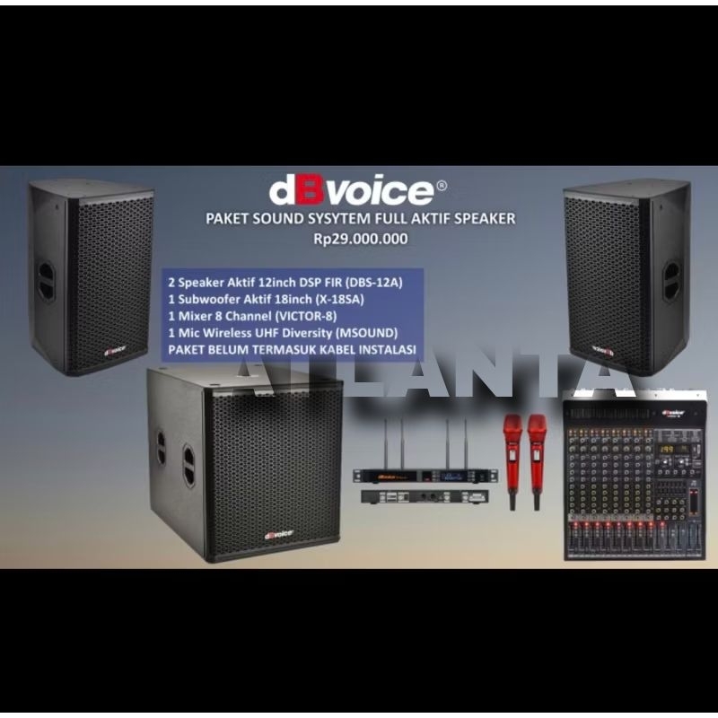 Paket Sound dBvoice DBS-12A + Sub X18SA Original aktif 12 inch + Sub 18 inch