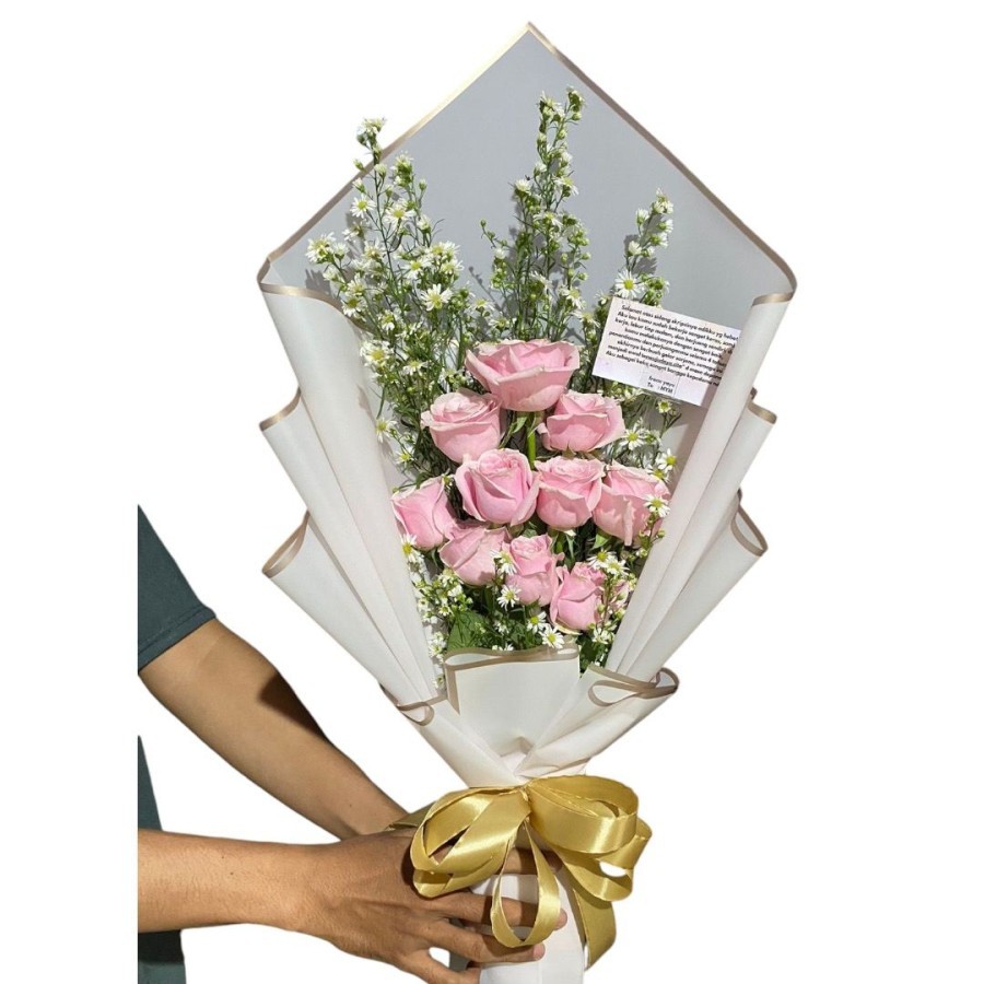 Buket Bunga Mawar Pink Asli, Buket Bunga Mawar Merah Asli, Buket Bunga Segar, Fresh Flowers Bouquet,