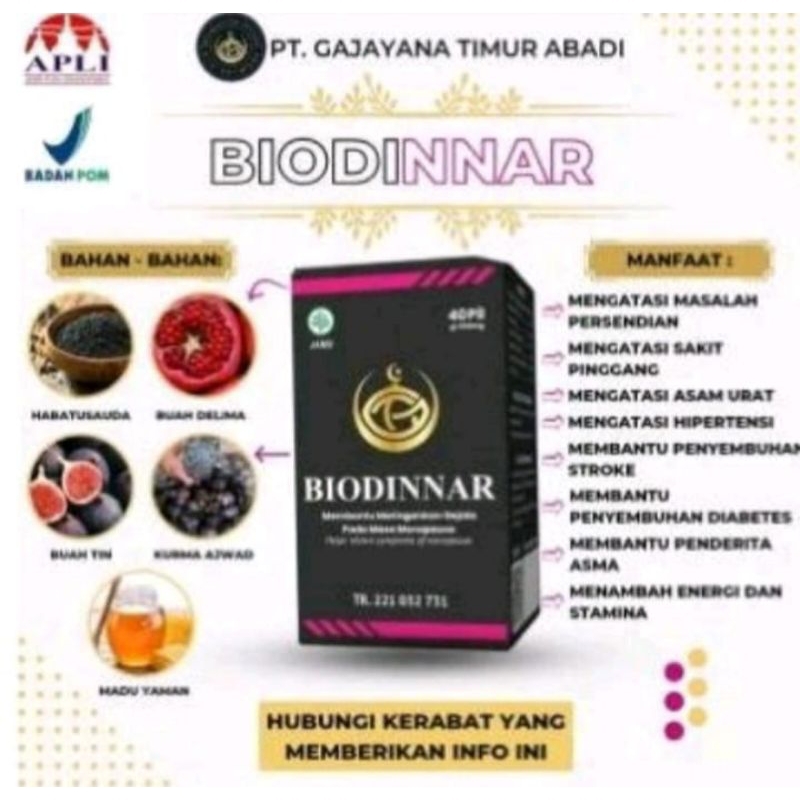 Promo - Biodinnar original isi 40 pil herbal kesehatan atasi berbagai penyakit, asam lambung, diabet