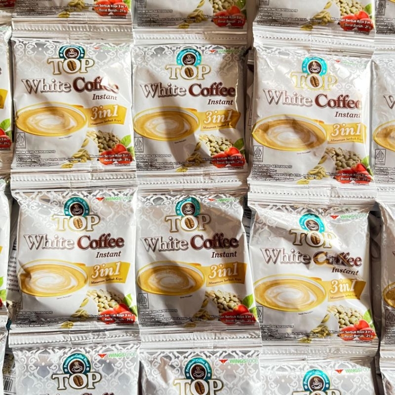 

TOP WHITE COFFEE 3in1( 1 renteng isi 12 sachet x 21 gram ) TOP KOPI WHITE