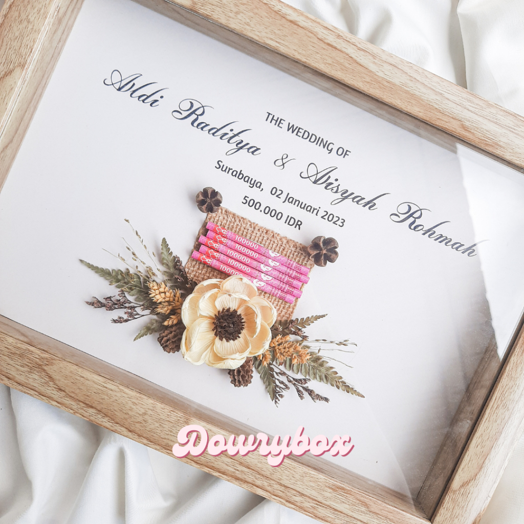 Mahar Pernikahan Bingkai - Bingkai Mahar Rustic, Mahar Pernikahan Bingkai Murah, Mahar KARCIVA 007