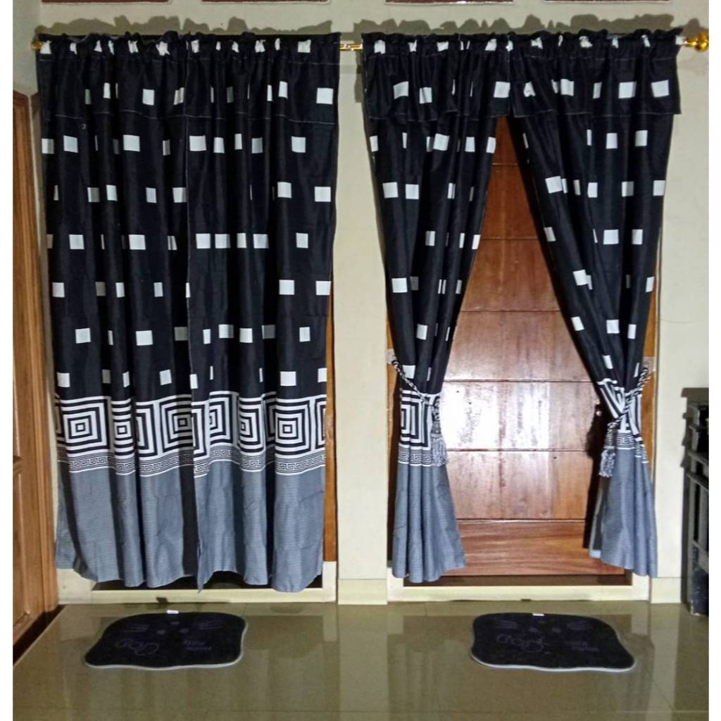 Gorden Pintu Dan Gorden Jendela Ukuran 100x200 Model Serut