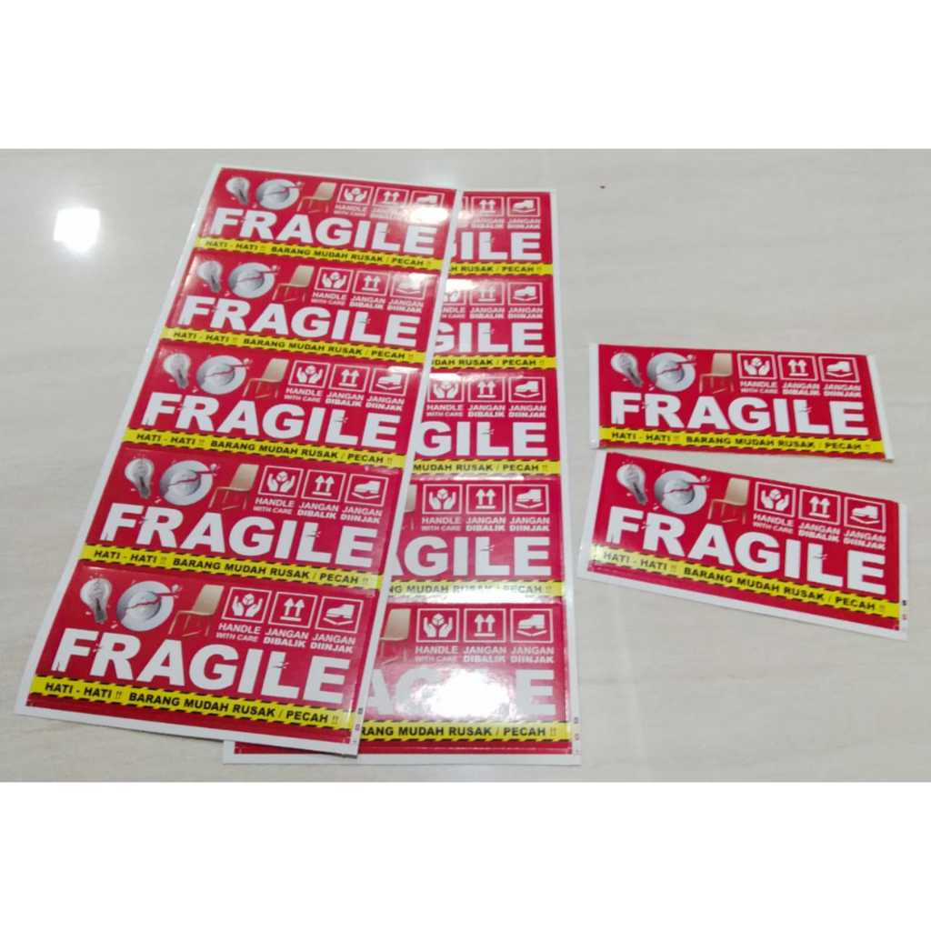 

Stiker Fragile Ukuran 5x10,5cm Jual Pcs