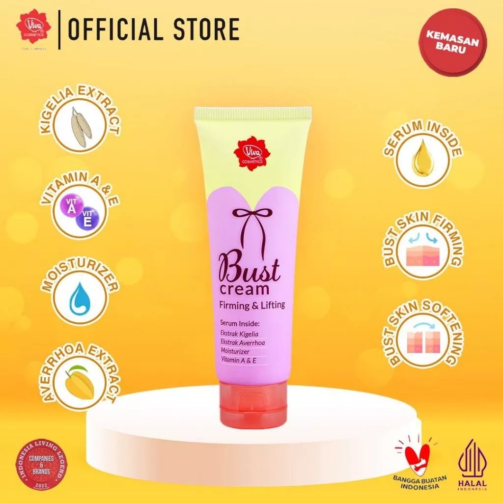 Viva Queen Bust Cream with Moisturizer, Extract Averrhoa & Kigelia - 40 gr | BPOM | ORIGINAL | BPOM