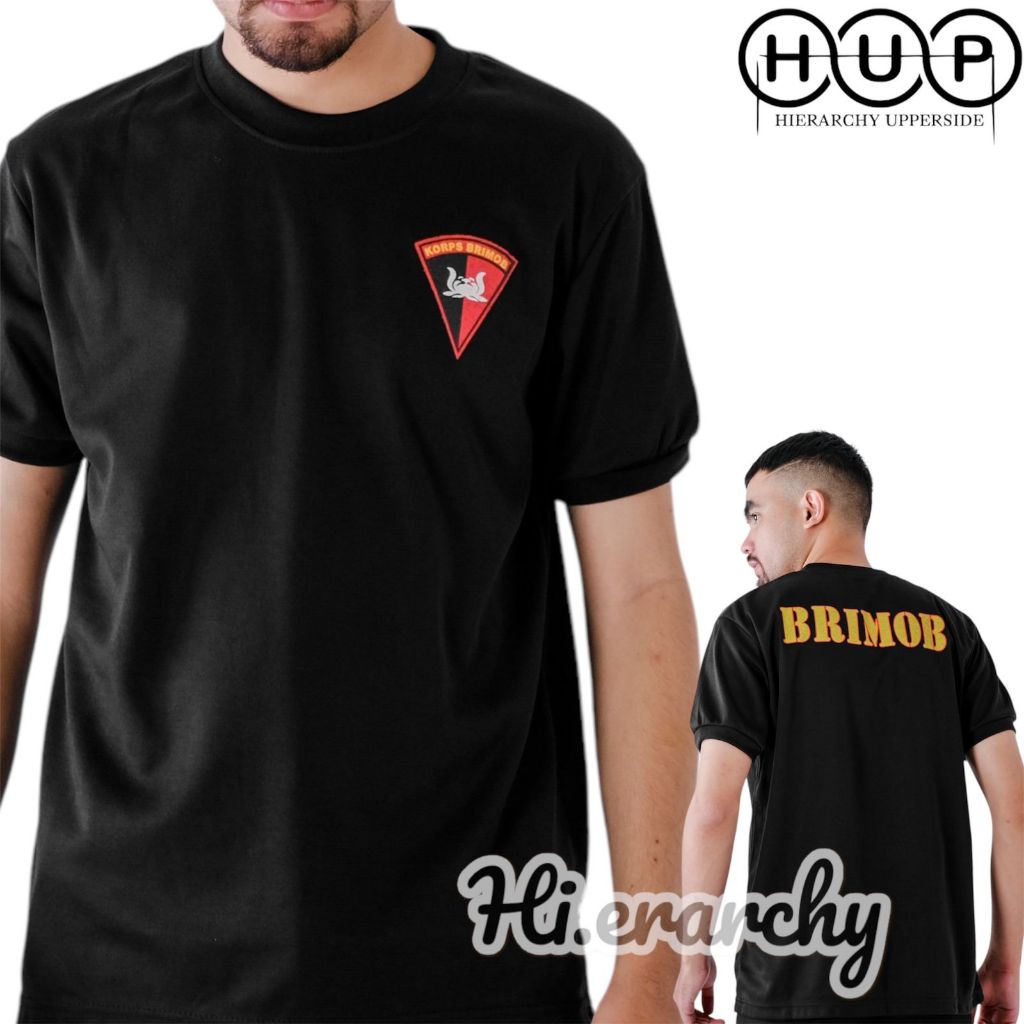 Kaos Brimob Hitam,Kaos Pendek Brimob,Baju kaos Pria Brimob,KaosBrimob