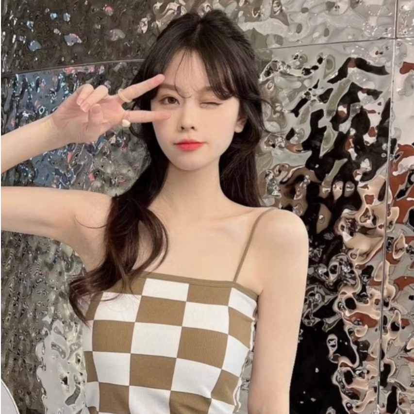 Tanktop Crop Top bra Korean style Bahan Katun Premium