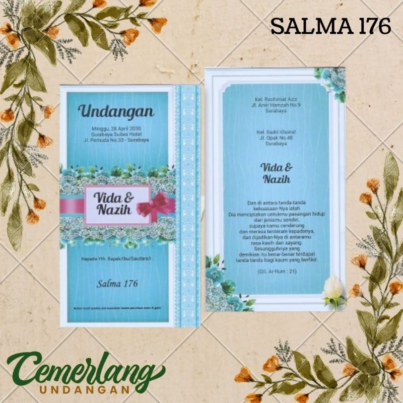 Blangko Undangan atau Kertas Undangan Pernikahan SALMA 176  Harga Termurah Gratis File Setting