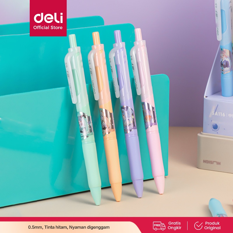 Deli Pulpen Gel / Gel Pen 0.5mm Desain Kartun SA116 1 pcs