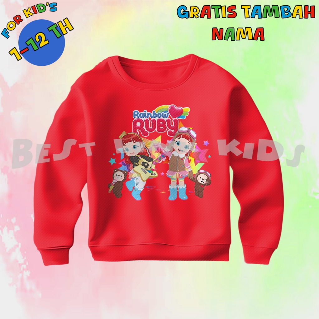 Sweater Anak Costum Rainbow Ruby Karakter Ruby dan Choco