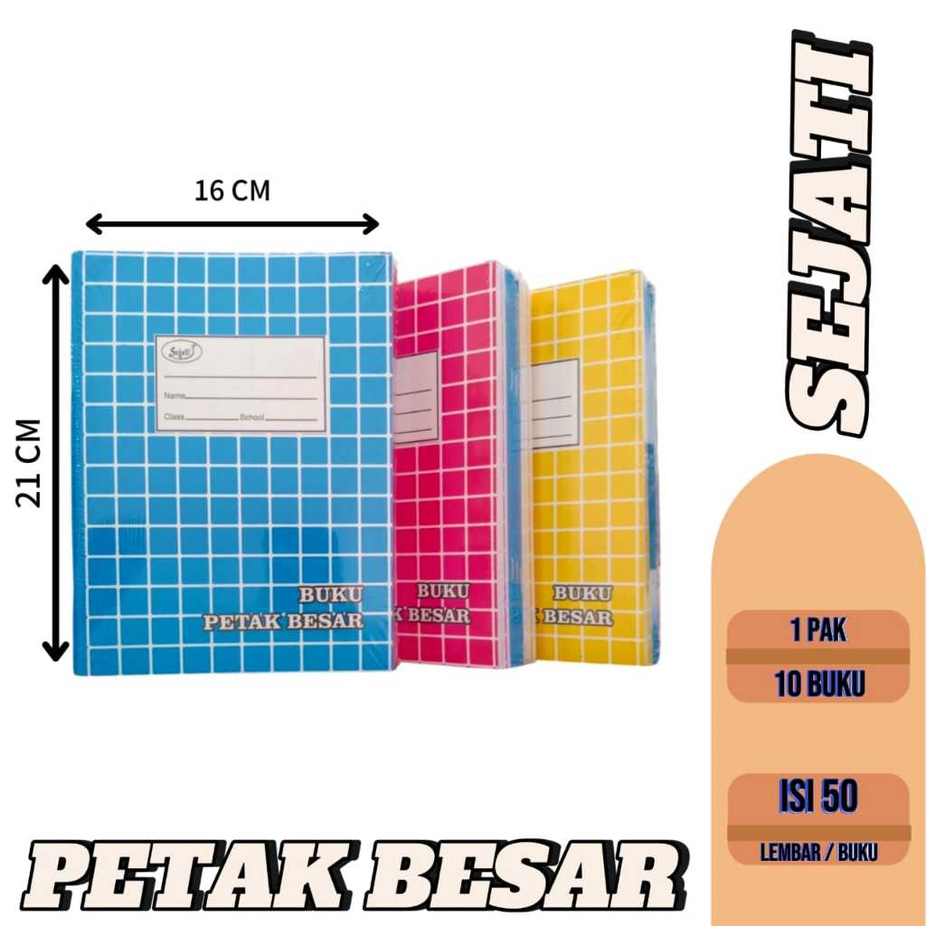 

{1 Pcs } Buku Tulis Petak Besar 50 Lembar Buku tulis Balok Kwarto SEJATI -1 Pcs