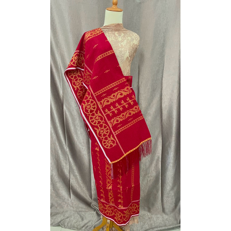 Set Songket Karo bahan Sutra Ori