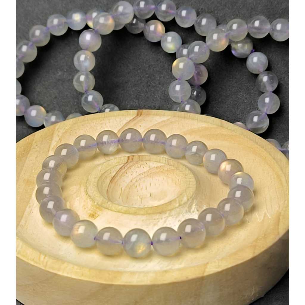 Gelang Labradorite Pink Natural 8 mm TOP GRADE