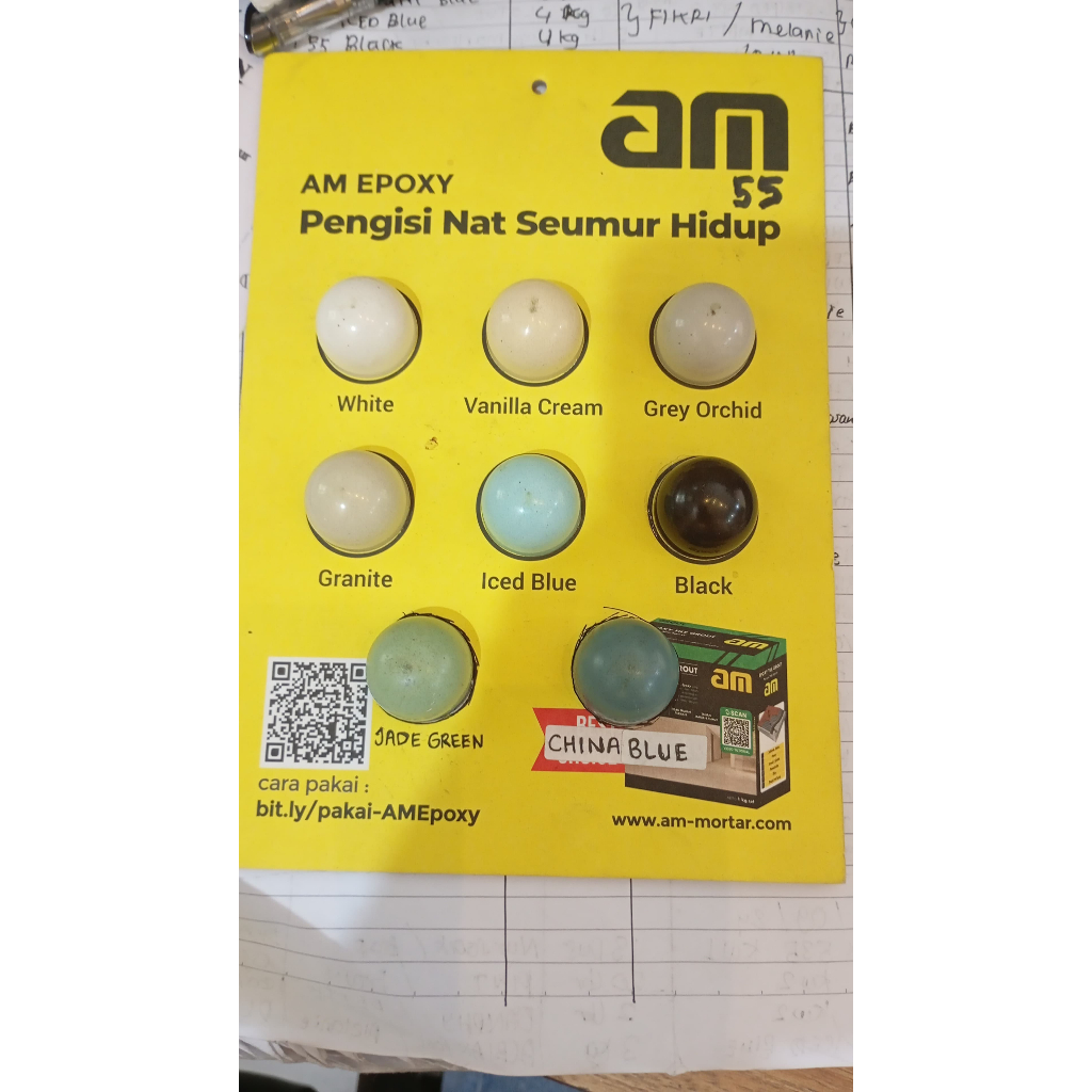 Semen Nat Epoxy AM 55 Semen Pengisi Nat Keramik Epoxy Tile Grout Nat Kolam Renang, Nat Mosaic Kerami