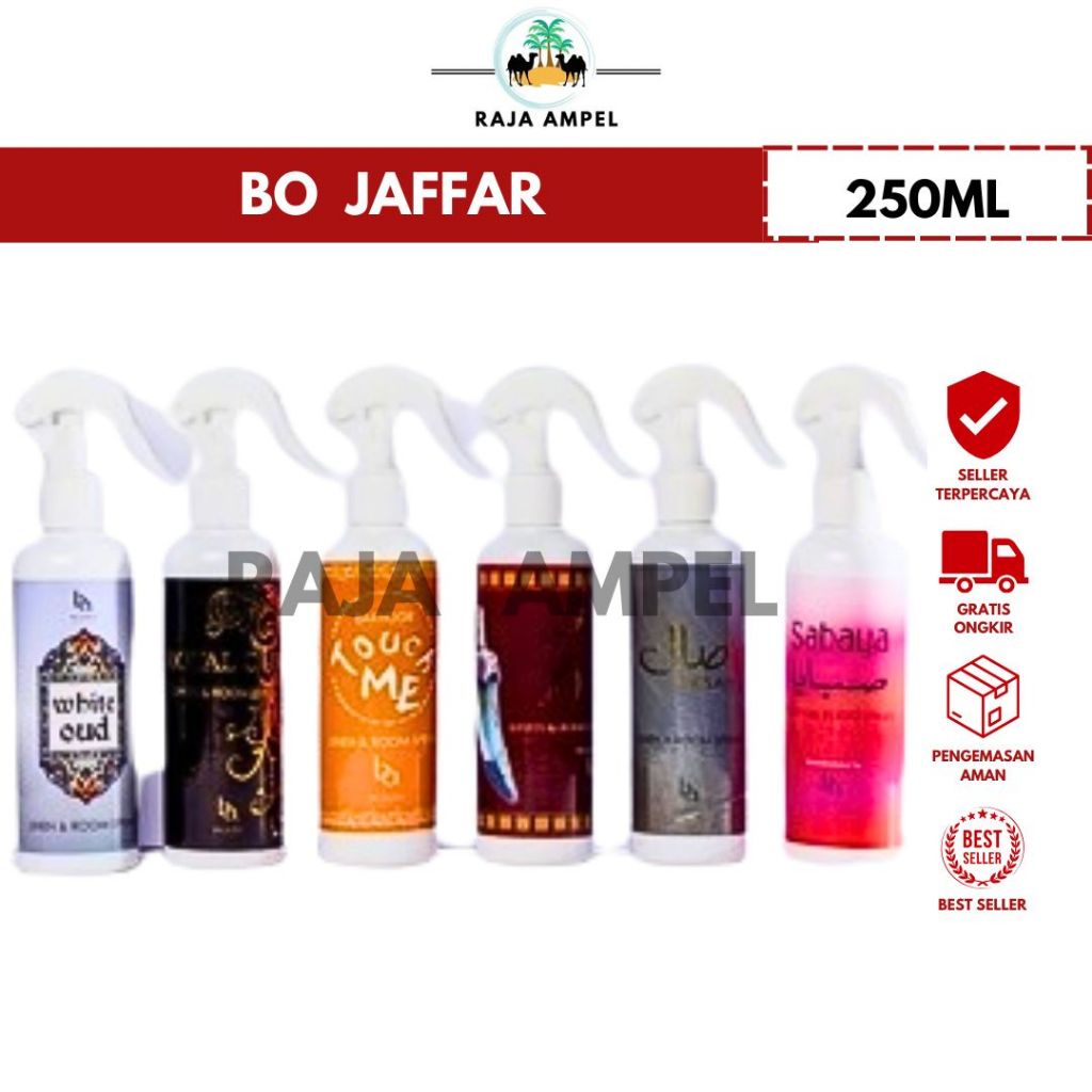 Pengharum Parfum Ruangan BO JAFFAR  Sabaya, Royal OUD 250 ml Original Aroma Oud Dupa Khas Arab Linen