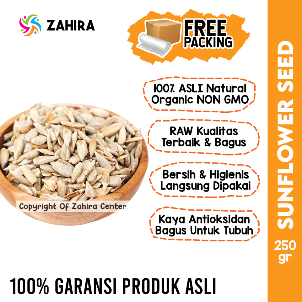 

Sunflower Seed RAW Organic 250gr Kualitas Premium Biji Bunga Matahari Hamster Snack Camilan Sehat