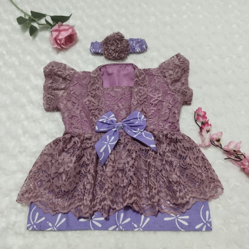 KEBAYA BAYI / KEBAYA ANAK / SETELAN KEBAYA ANAK dusty purple