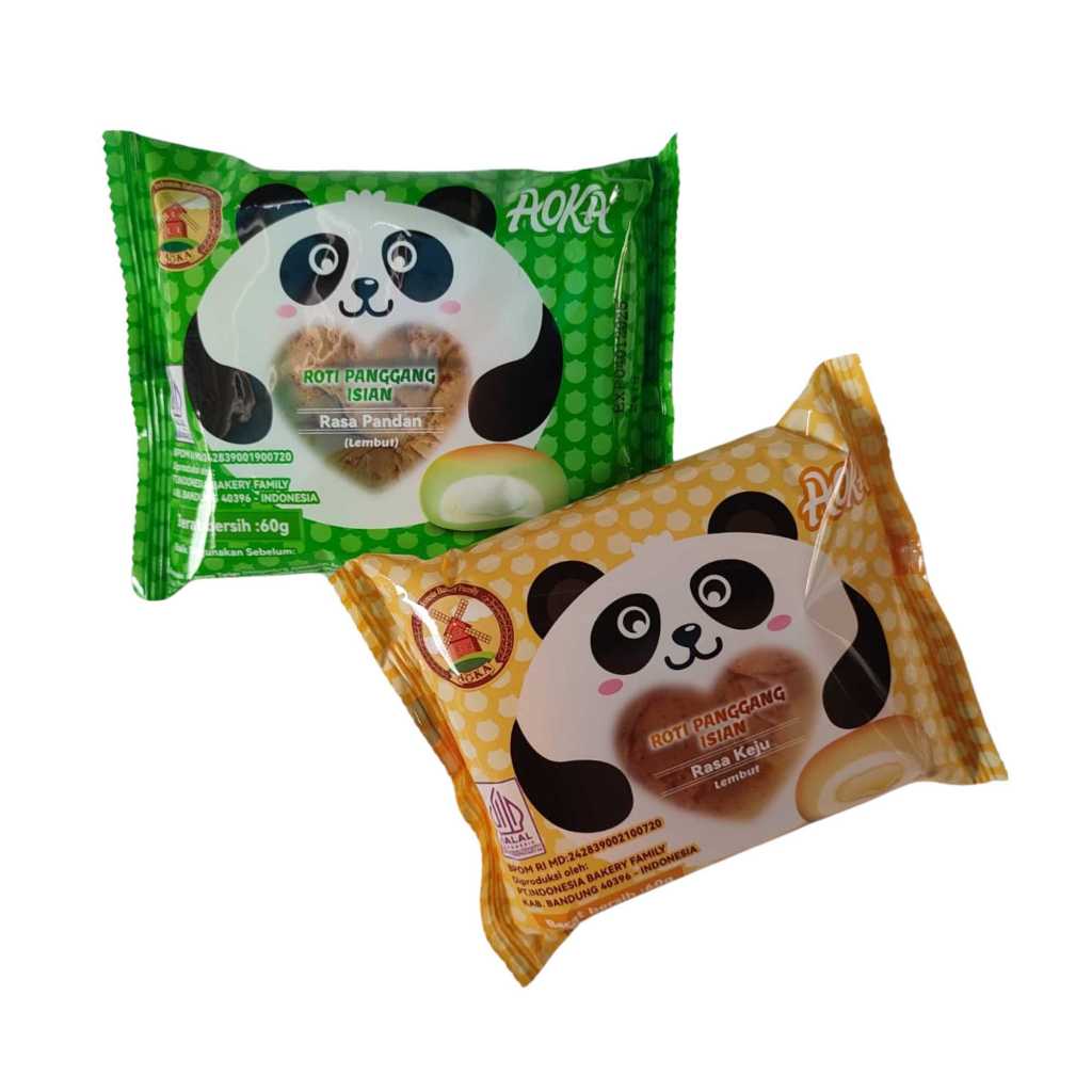 

Aoka Bun Panda 60gr Roti Panggang Isian Aneka Rasa Roti Lembut isi Krim