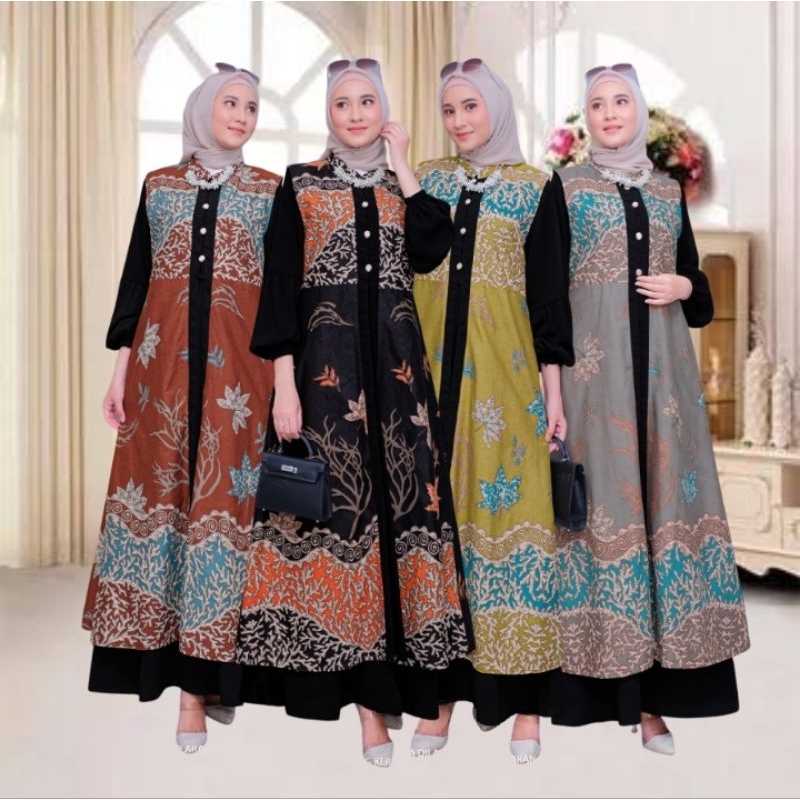 [ SIZE STANDARD & JUMBO ] WIDYA GAMIS BATIK SET 2IN1 INNER OUTER Original by Shofiya