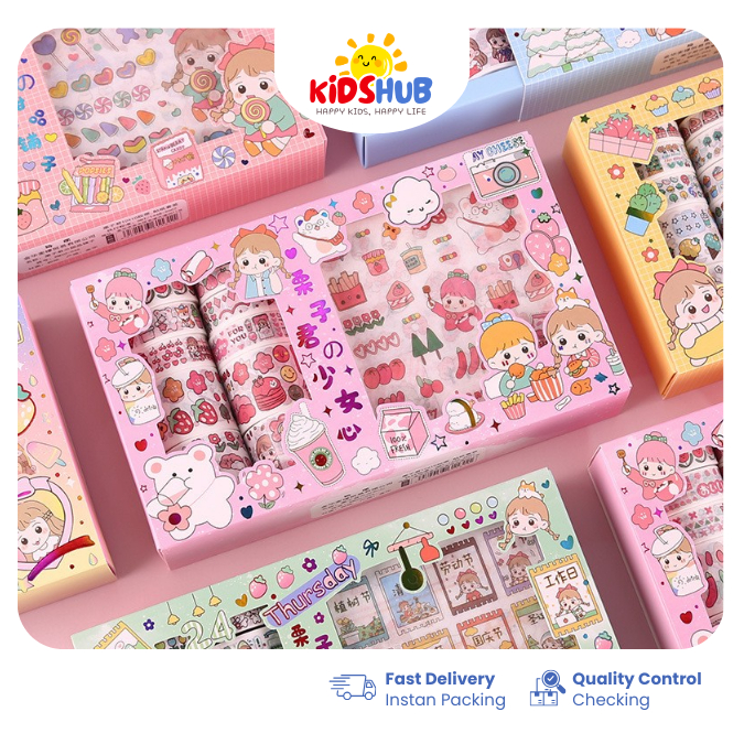 

Sticker Roll Set Momo Isi 30 Roll Stiker Dekorasi Unik Roll Tape Scrapbook DIY