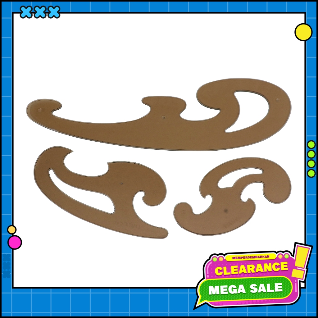 

[BMS Bekasi] Linex C103 Penggaris Kurva Set Plastik Transparan - 4681 00 [Clearance]