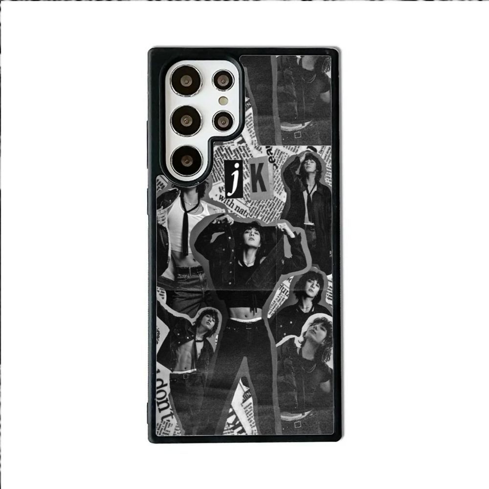 Jungkook Newspaper Case Samsung S24 S23 S22 S21 S20 FE Ultra Plus A55 A35 A25 A15 5G Casing