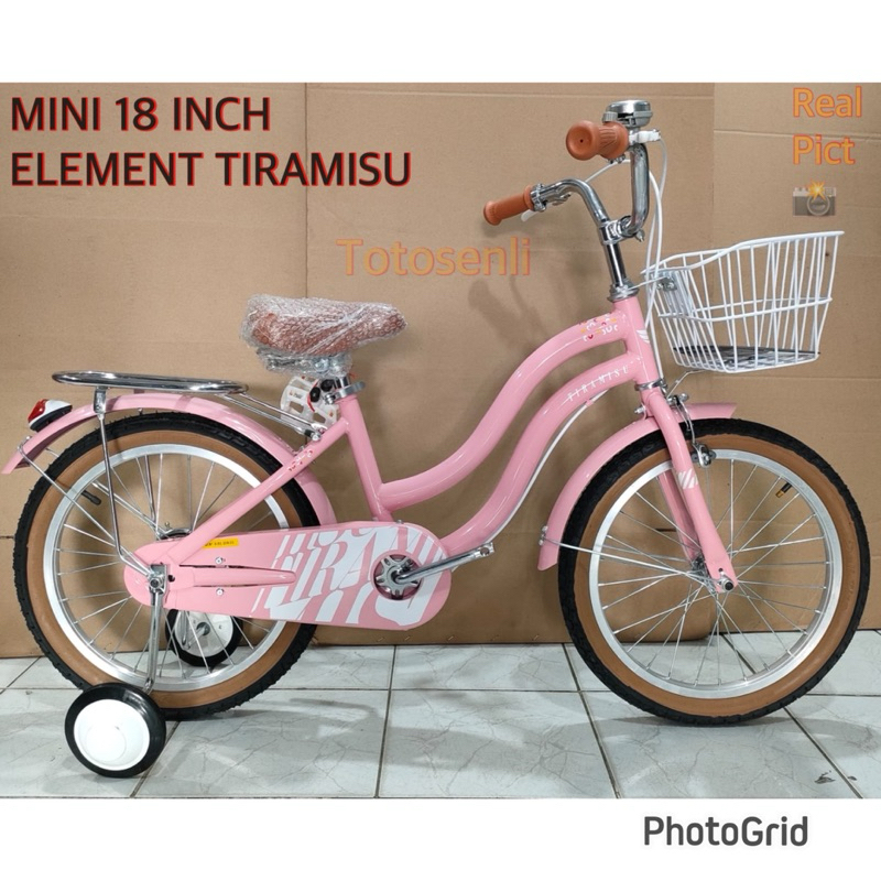 sepeda anak perempuan mini 18 inch element tiramisu // sepeda mini 18 inch element tiramisu