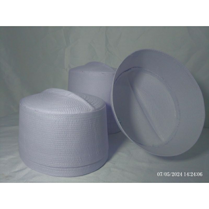 kopiah haji putih polos | peci haji putih polos | peci bathok putih polos