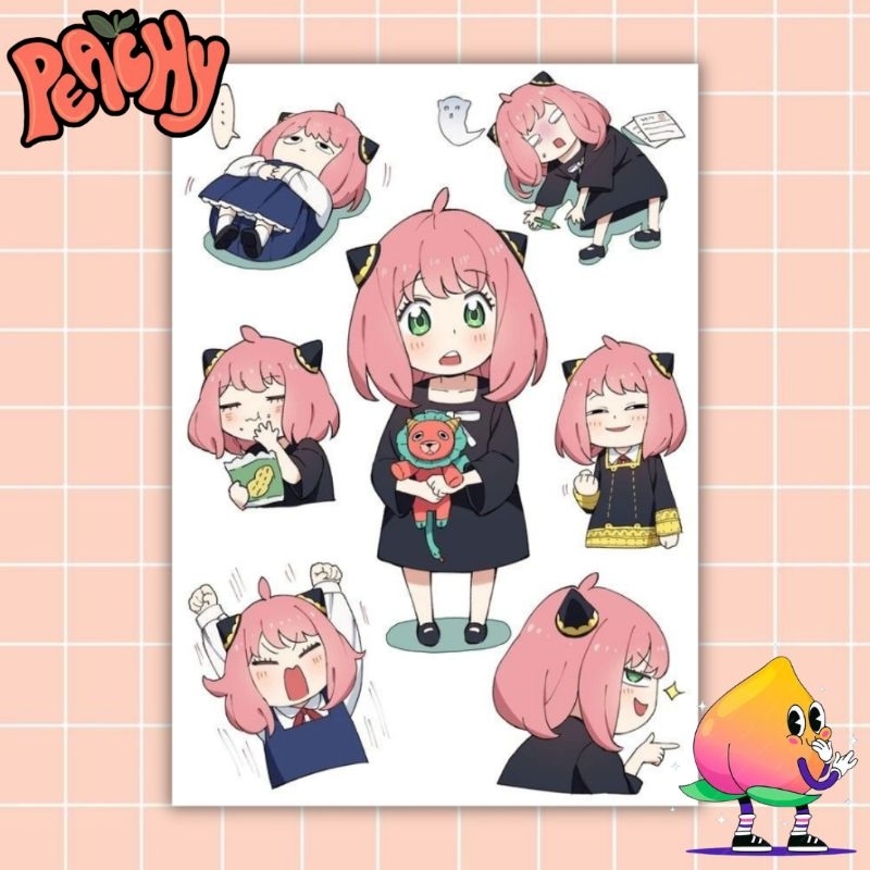 

Peachy SS - Anya SPY x FAMILY Sticker Sheet | sticker Waterproof | sticker vinyl | sticker deco | sticker tumbler | stiker anti air | sticker buku journal | sticker HP laptop | sticker murah | sticker band | sticker helm | sticker pack | sticker aesthetic