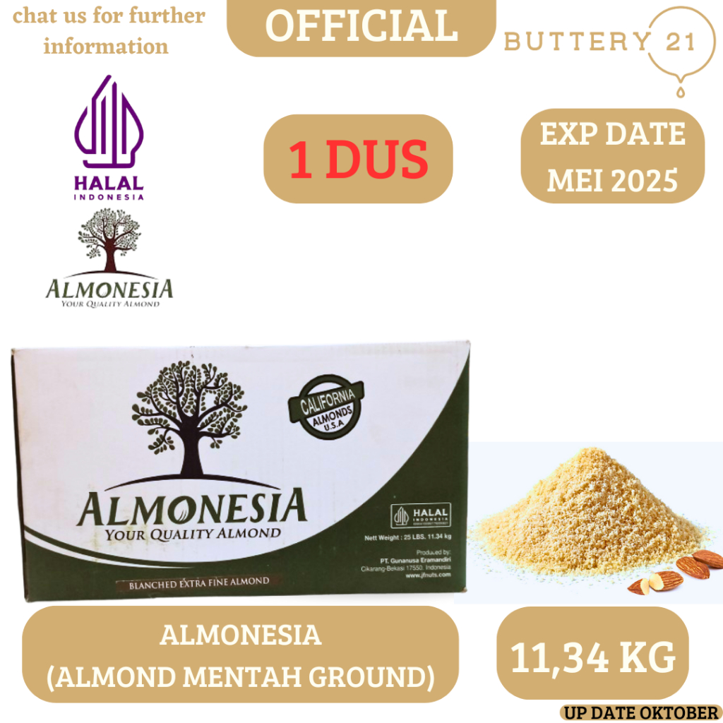 

ALMONESIA KACANG ALMOND GROUND 11,34 KG/ALMOND BUBUK HALUS MENTAH TANPA KULIT