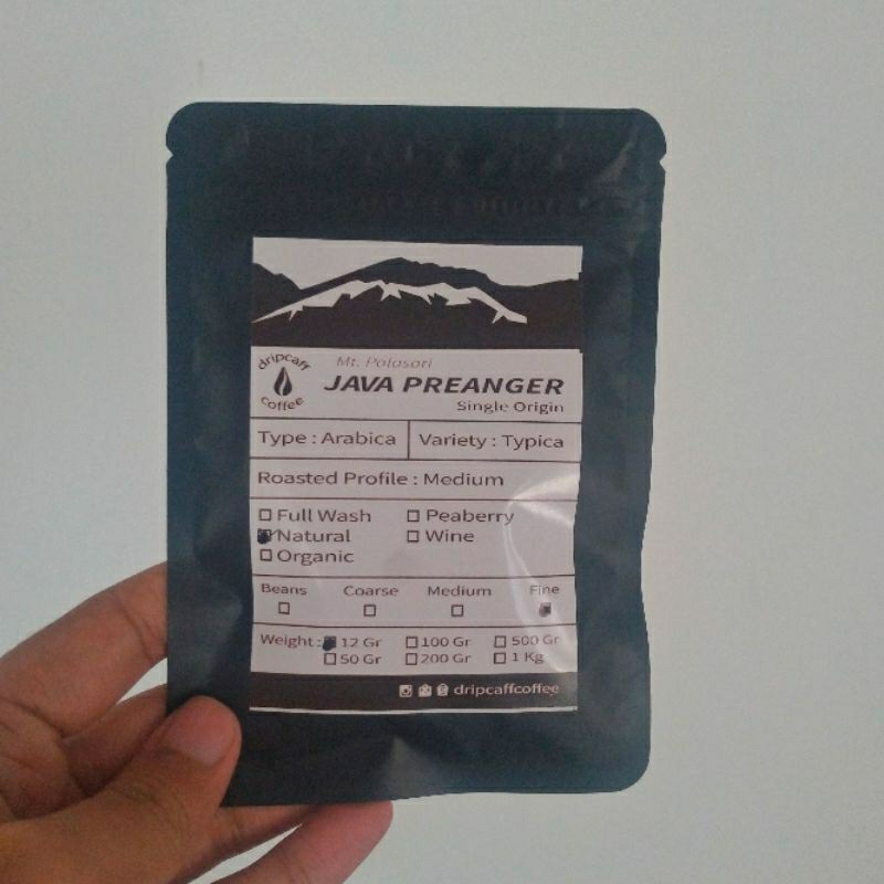 

DRIPCAFF Kopi Natural Kemasan Praktis 12 Gr Drip Bag Filter Sekali Pakai Ngopi Nikmat Tanpa Ampas