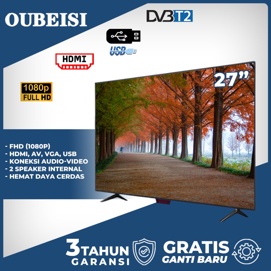 OUBEISI TV LED 27 inch tv led Digital 21/22/24/25/27/30 inch Televisi（S30A） Garansi satu tahun Garan