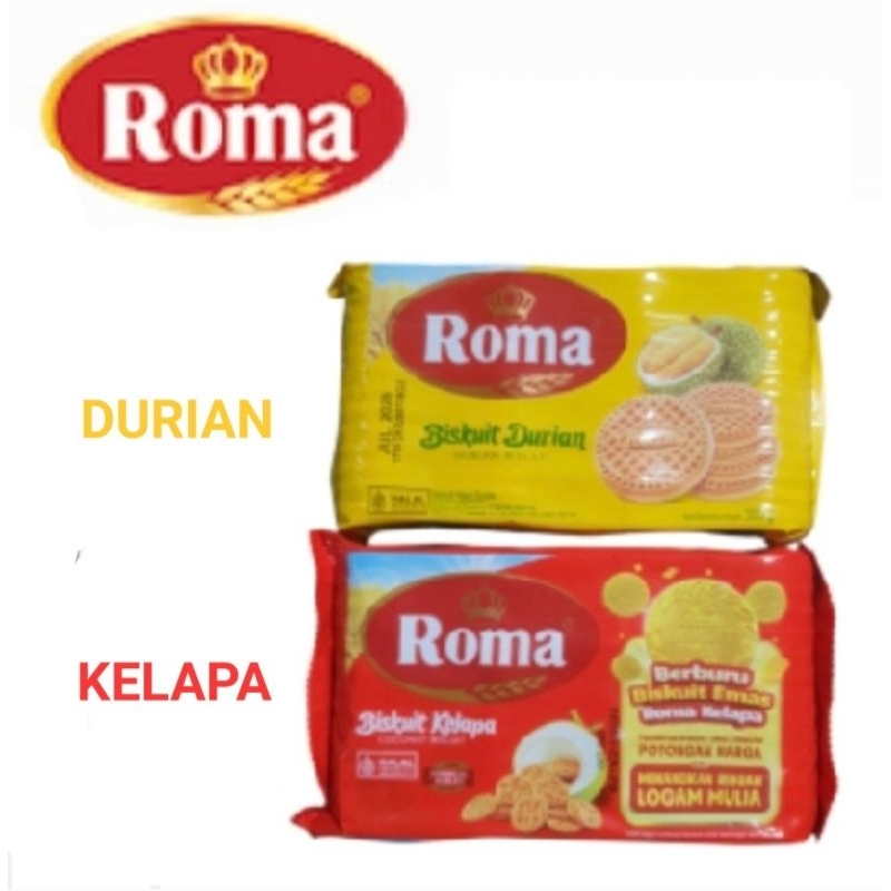 

Roma Biskuit Kelapa Durian 300g / Roma Kelapa Besar / Roma Durian Besar