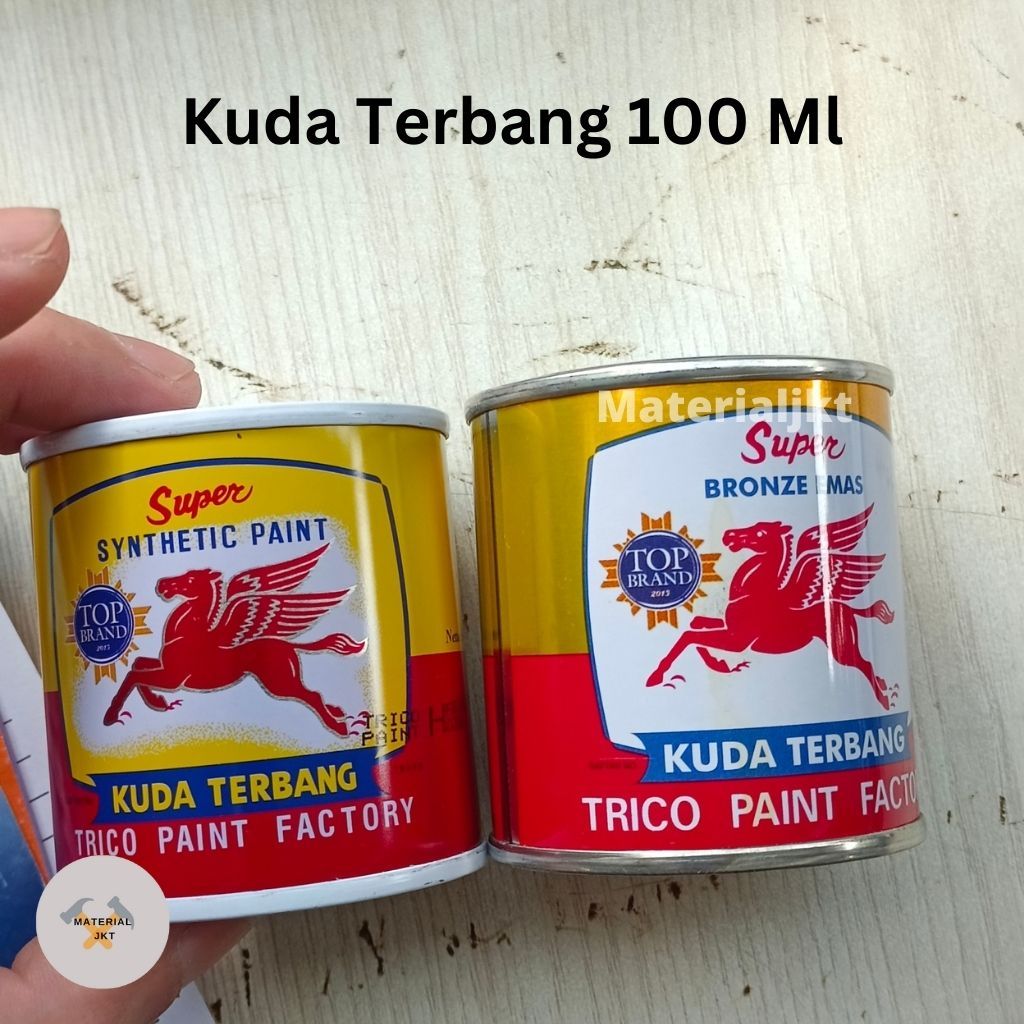 

Cat Minyak Kuda Terbang Kayu Besi / Cat Pagar Kusen Gerobak Besi 1 Ons 100 Ml / Cat Minyak Kuda Terbang Murah 100 ML