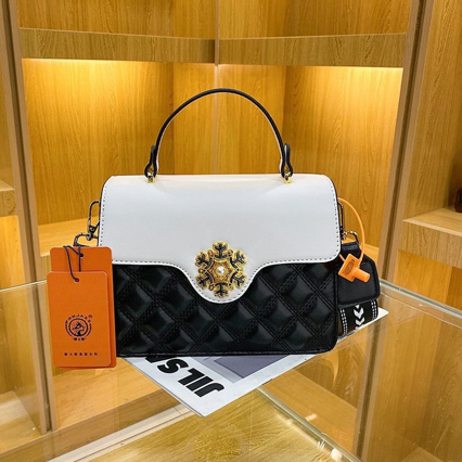 Tas Selempang Tangan Wanita Import Hitam Putih Premium Kulit #105