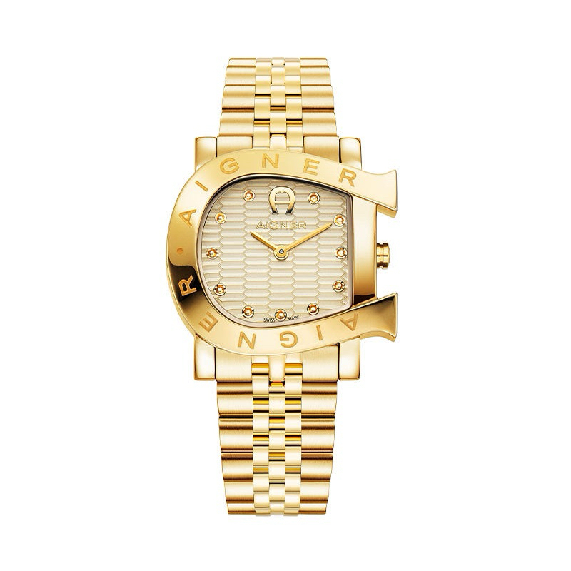 AIGNER Massa Due AGW.249005 Jam Tangan Wanita Analog-Gold Original Garansi Resmi