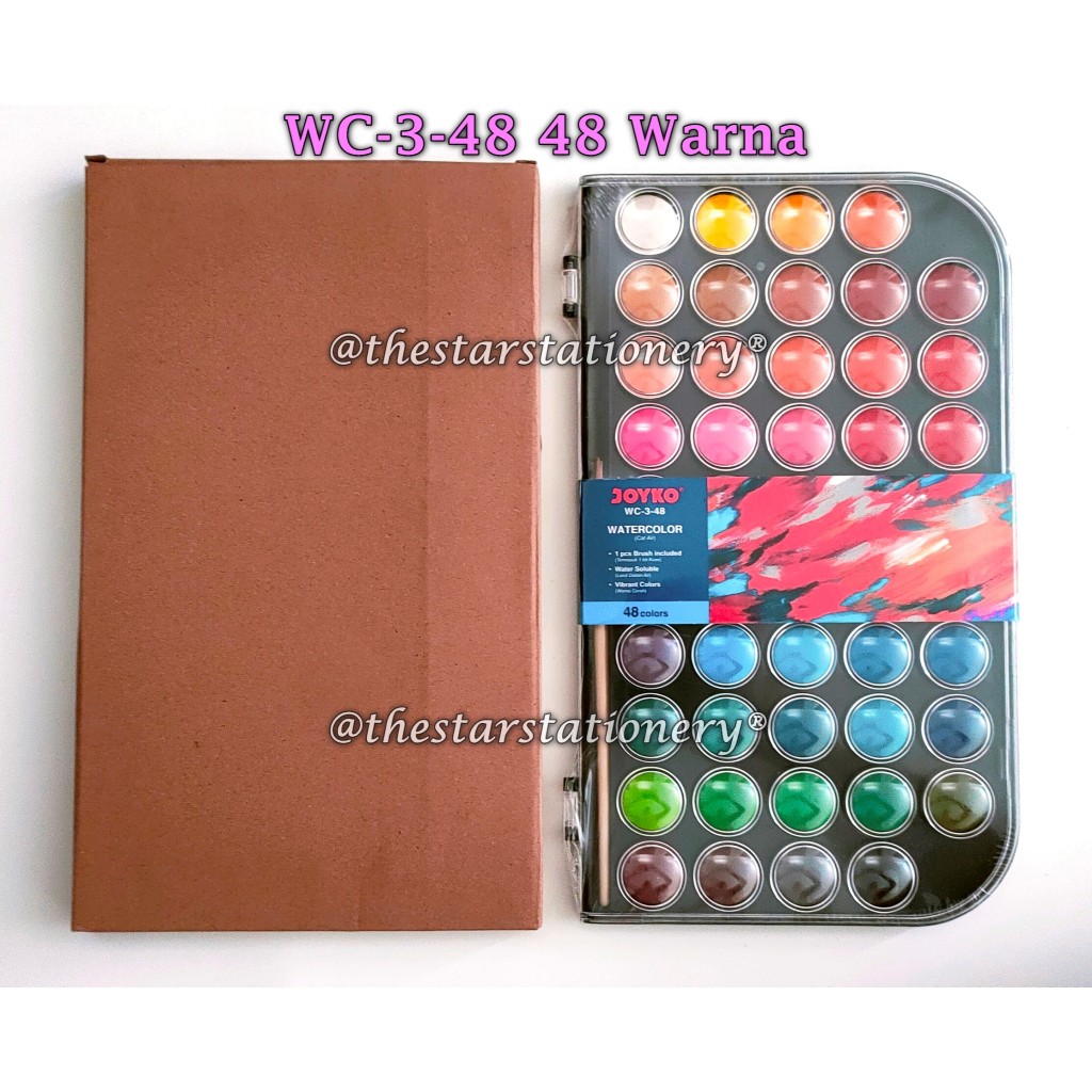 

(1 Set Isi 48 Warna) GROSIR Cat Air Joyko WC-3-48 48 Warna / Watercolor Set Cat Air Joyko WC-3-48