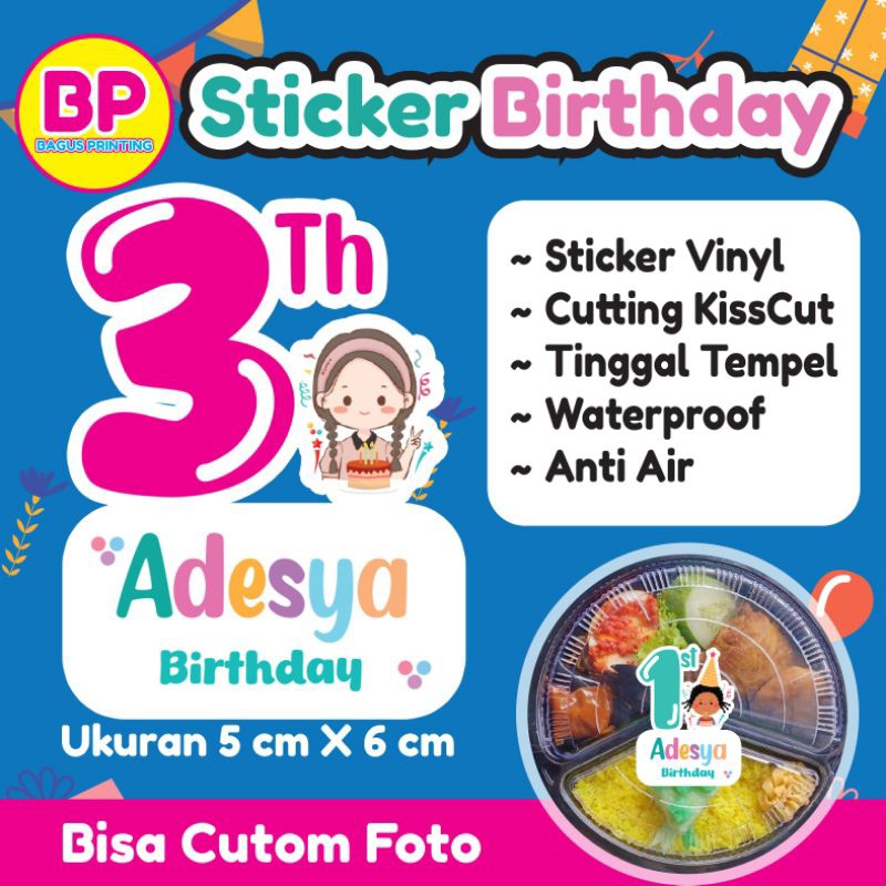 

Ay00! Isi 30 pcs Sticker Ulang Tahun Anak Sticker Karakter Bento Birthday Sticker Anak souvenir
